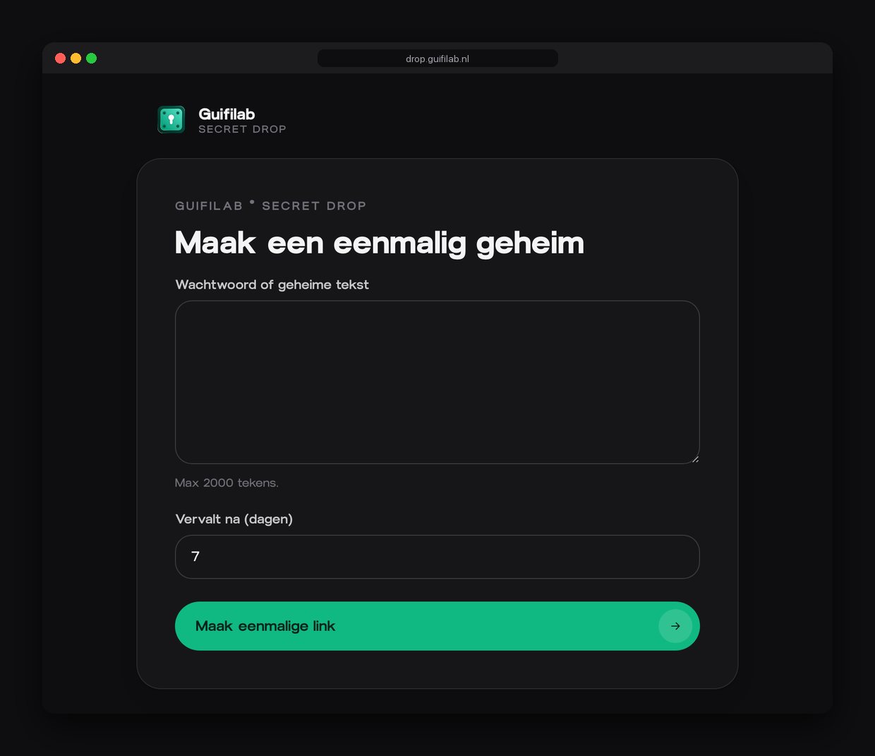 Secret Drop: een eenmalig geheim maken